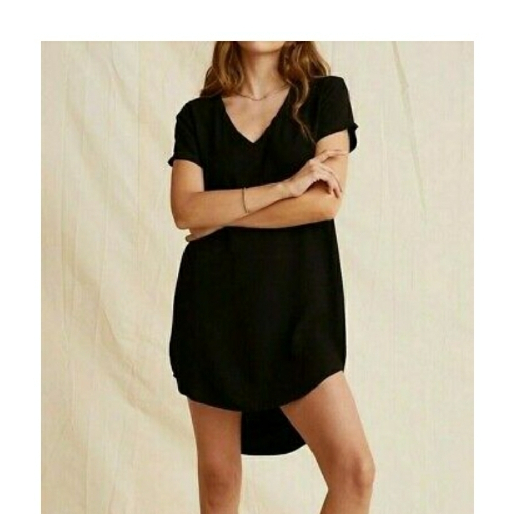ANTHROPOLOGIE Black V-NECK SLEEVELESS HI-LOW HEM SIZE S